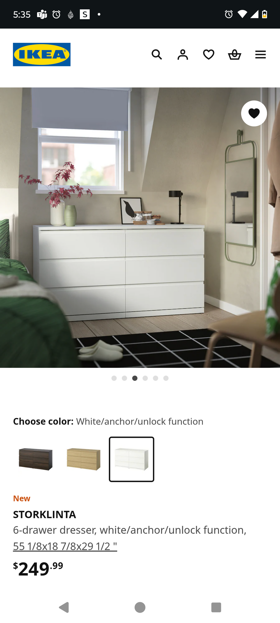 IKEA White STORKLINTA 6-Drawer Dresser Added Glass Top For $100 In New  York, NY | For Sale & Free  Nextdoor