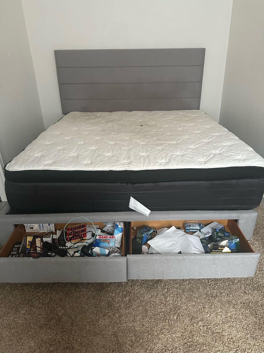 King mattress and frame with boxes in Sioux Falls, SD For Sale & Free