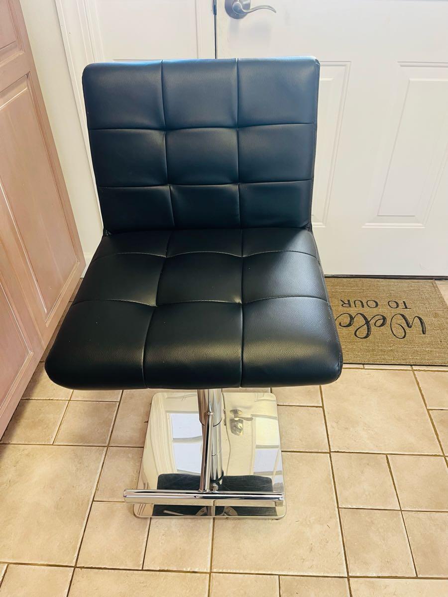 Black Leather Bar Stool