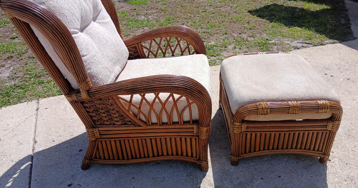 Leaders Casual Rattan Captain Chair And Ottoman for 200 in Largo, FL