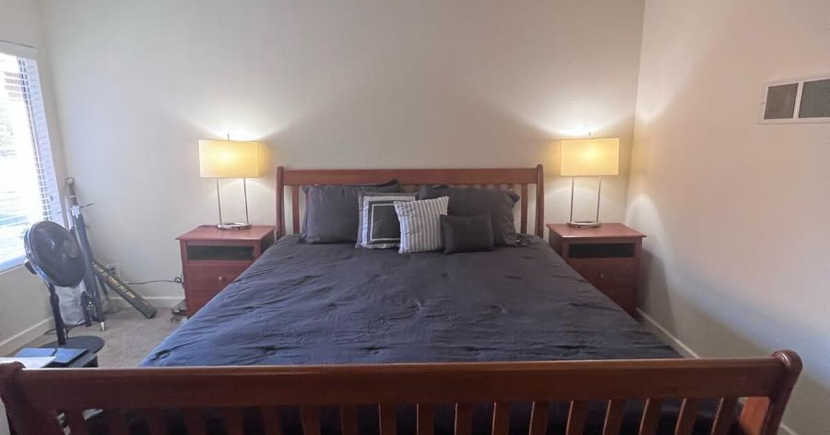 Full living room set (10 months old) w/ used bedroom set king sized for