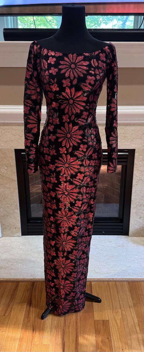 Va Va Voom Red & Black Long Sleeve Sequin Formal Dress For $60 In Norfolk,  VA | For Sale & Free  Nextdoor