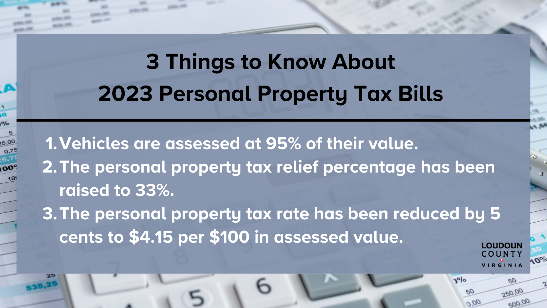 Three Things to Know About 2023 Personal Property Tax Bills (Loudoun