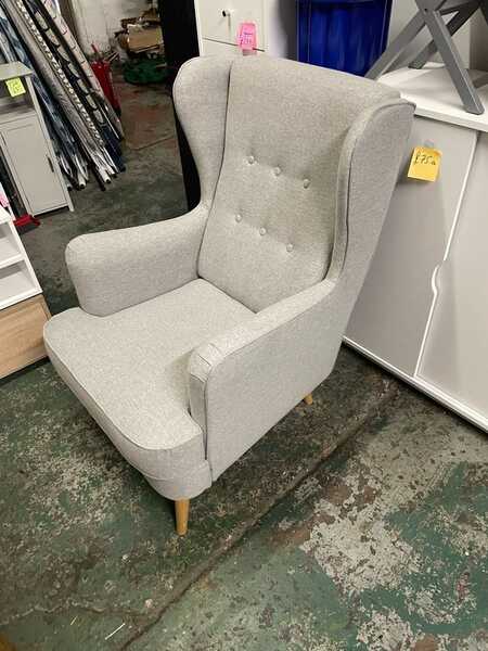 Habitat Callie Self Assemble Fabric Wingback Chair Grey For 148