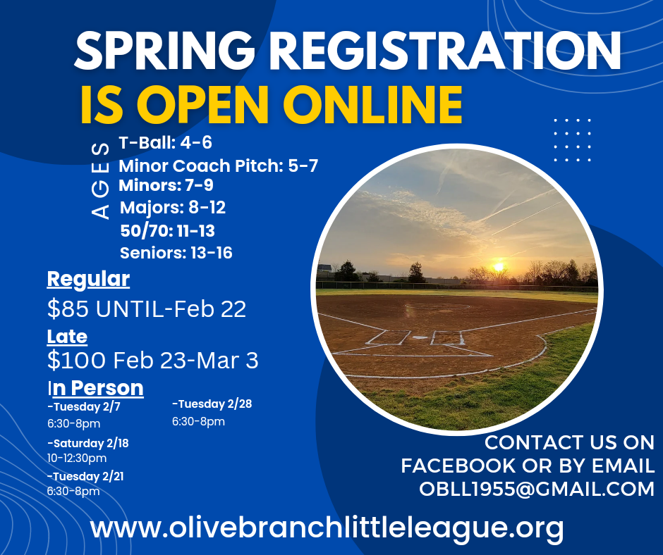 2023 Olive Branch Little League Spring Registration Is Open (City of