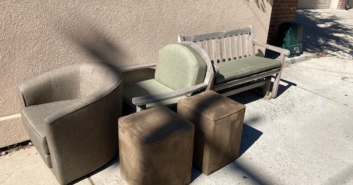 Teak Patio Furniture, swivel chair, hassocks for Free in Denver, CO