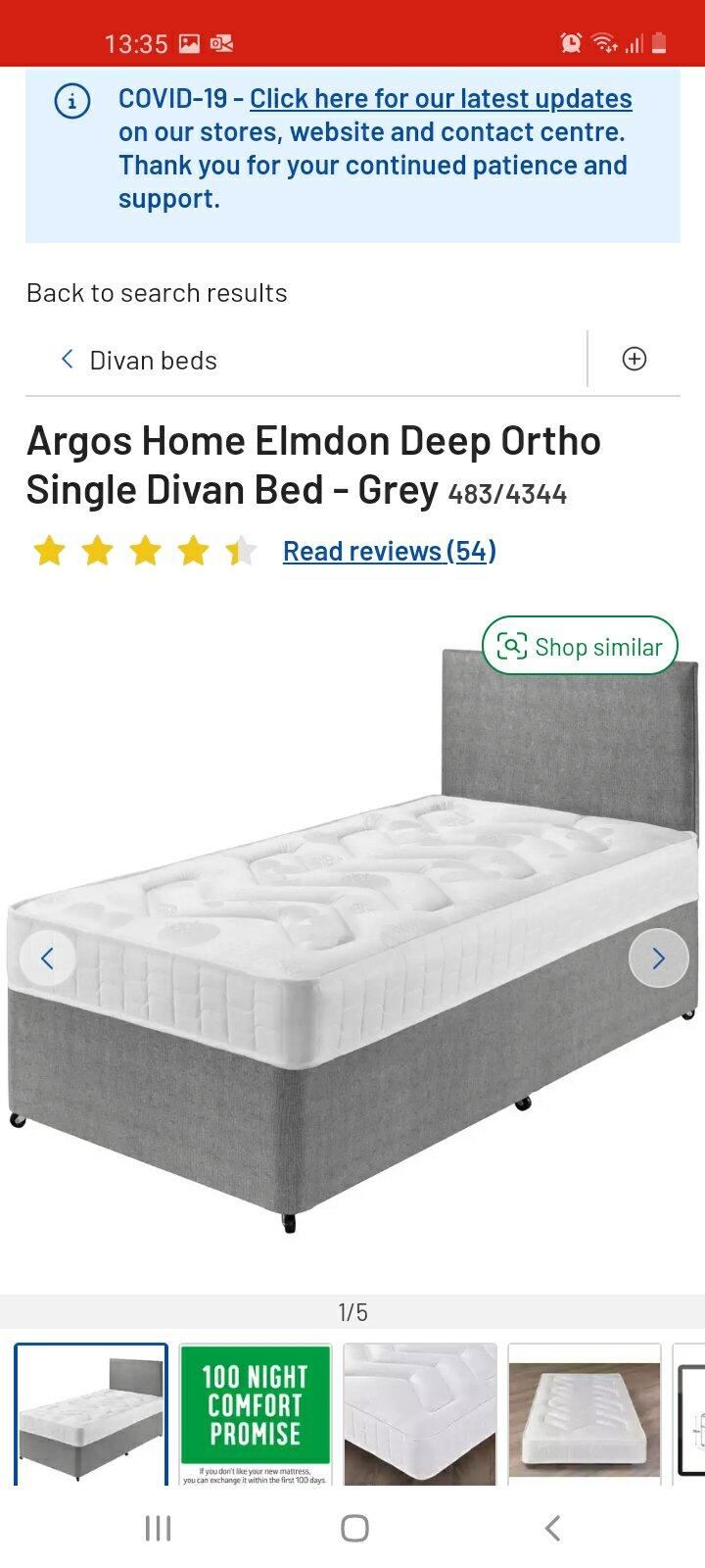 argos 100 night comfort promise