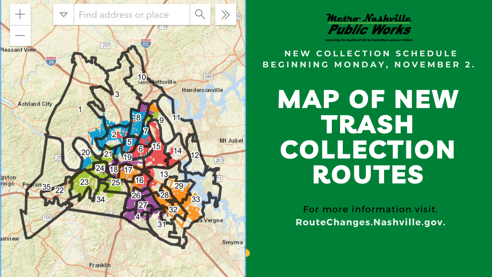 Map of New Trash Collection Routes (Metro Nashville ) — Nextdoor — Nextdoor