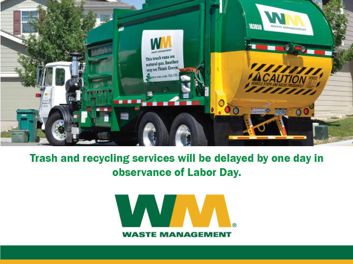 FRIENDLY REMINDER Waste Management Holiday Schedule (Village of
