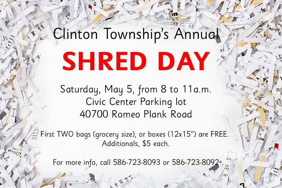 Clinton Township Shred Day (Clinton Township) — Nextdoor — Nextdoor