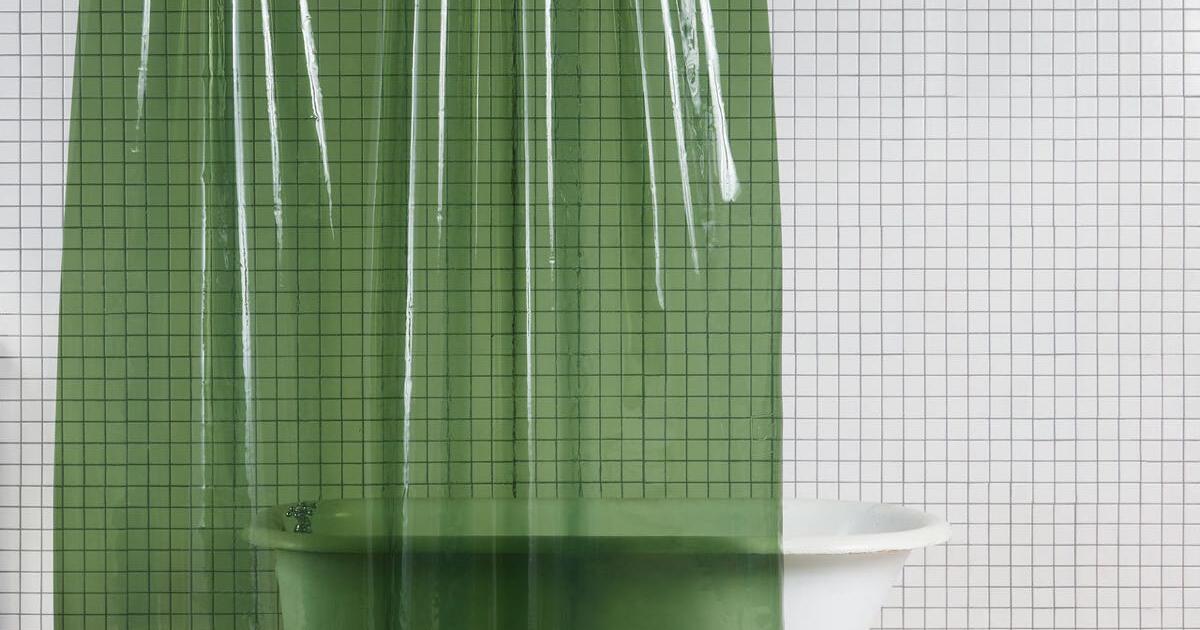 Brand new “Quiet Town” transparent shower curtain for 15 in