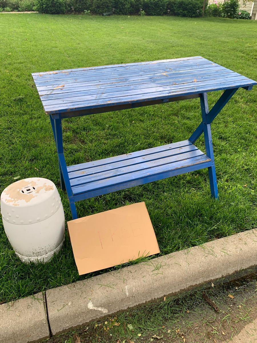 Table and garden stool