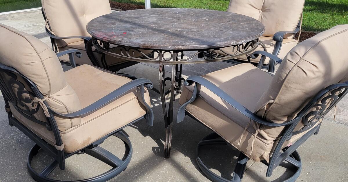 Patio table and 4 comfy chairs for 55 in Tampa, FL For Sale & Free