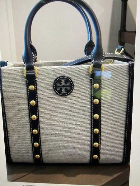 NWT Tory Burch 147948 Blake Canvas Studs Small Tote in Canvas