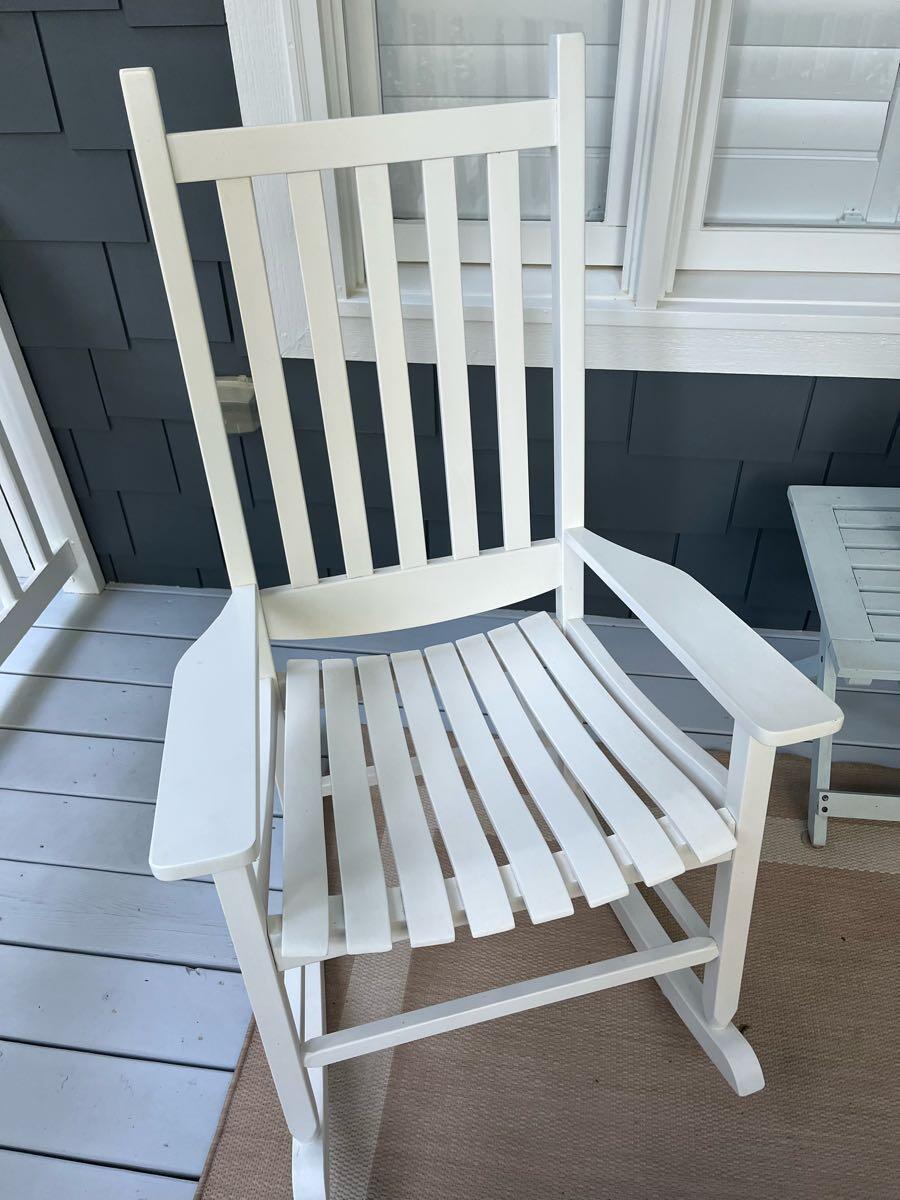 White Wooden Rocking Chair