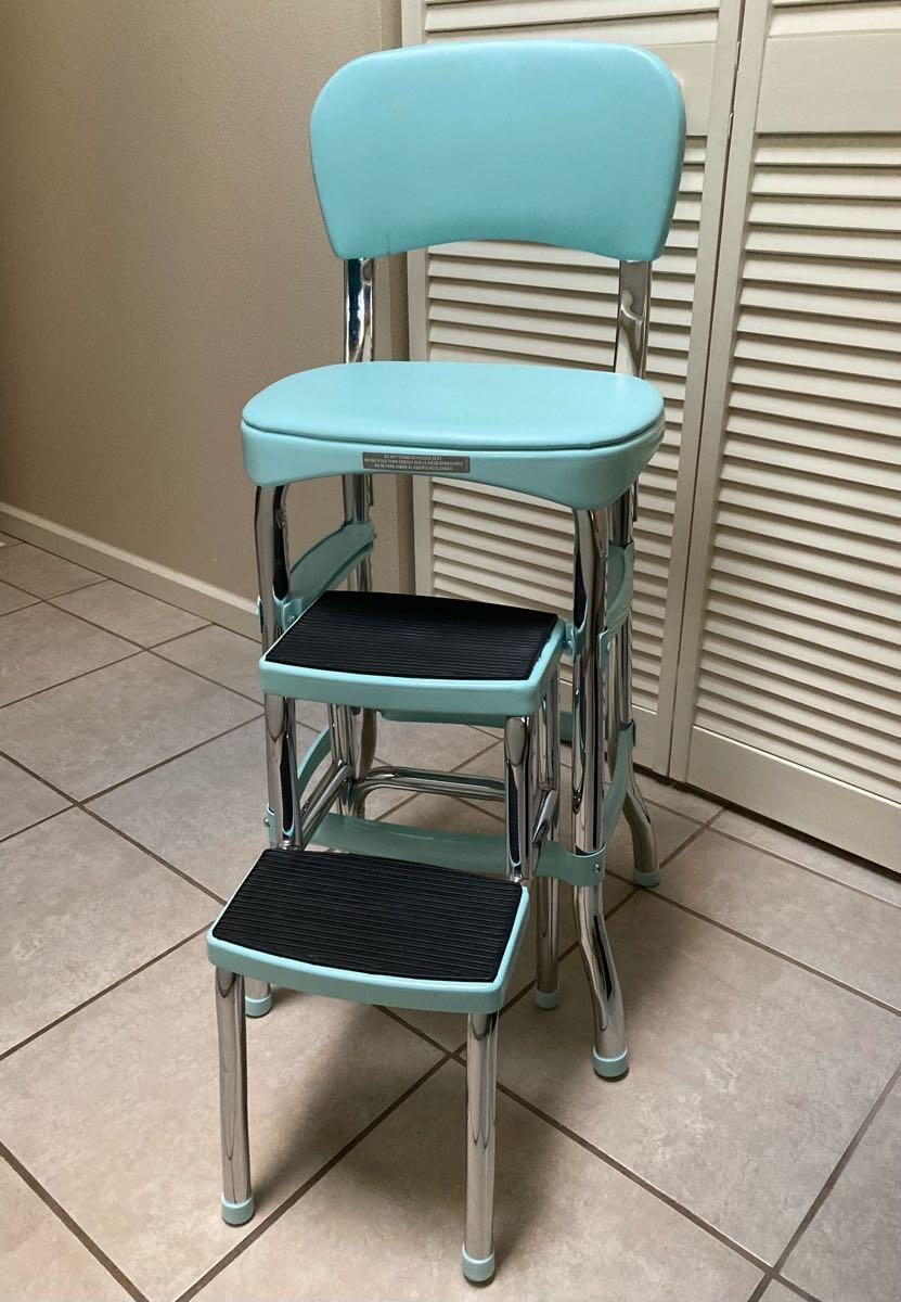 Retro Counter Chair and Step Stool