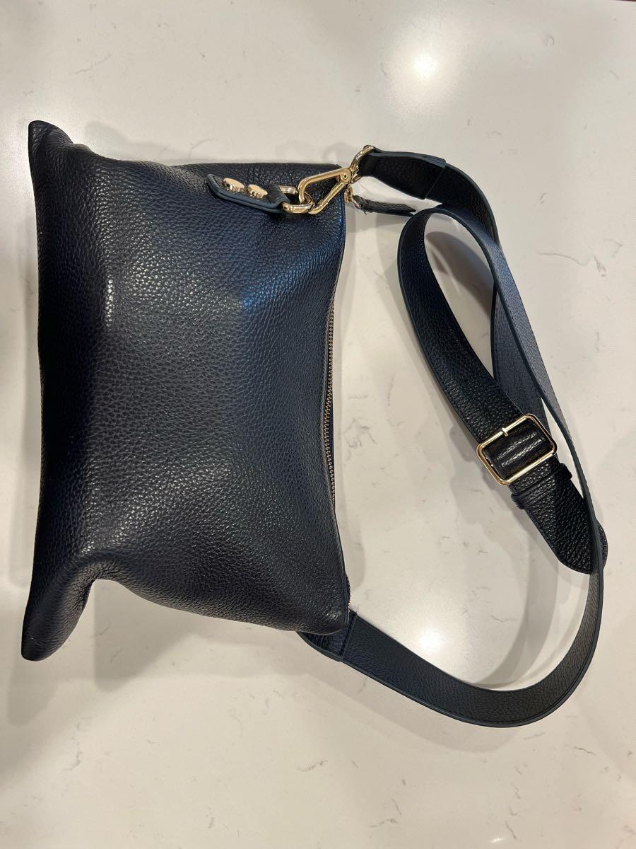 Navy Leather Crossbody Bag