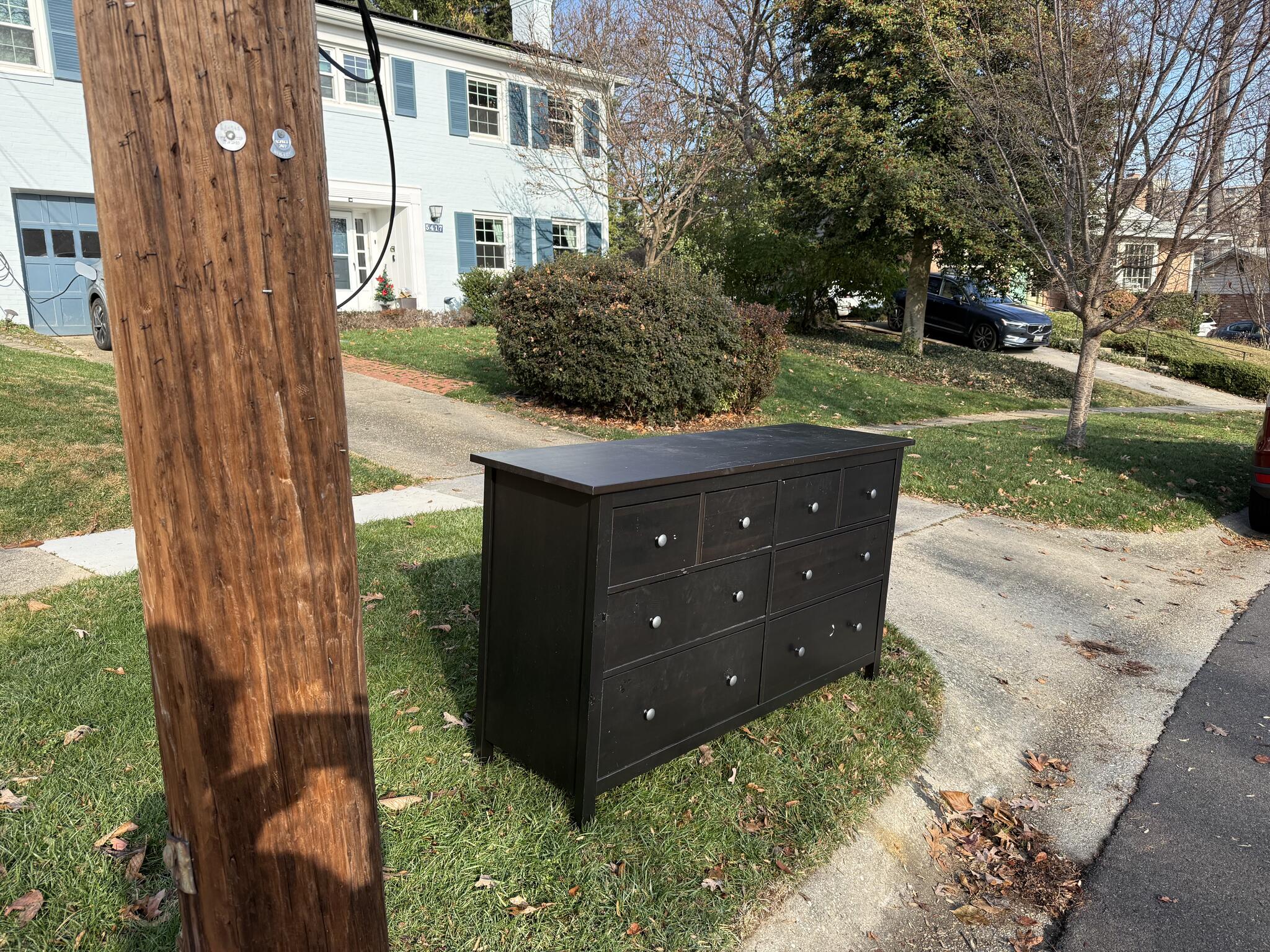 FREE Curbside: HEMNES 8-drawer Dresser, Black-brown, 63x37 3/4 " For Free  In Bethesda, MD | For Sale & Free  Nextdoor
