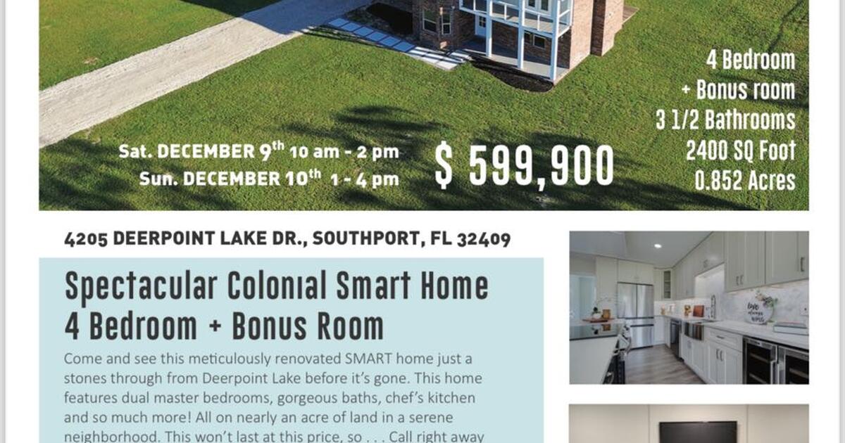 4205 Deer point Lake Dr. Southport Fl for 599900 in Panama City Beach