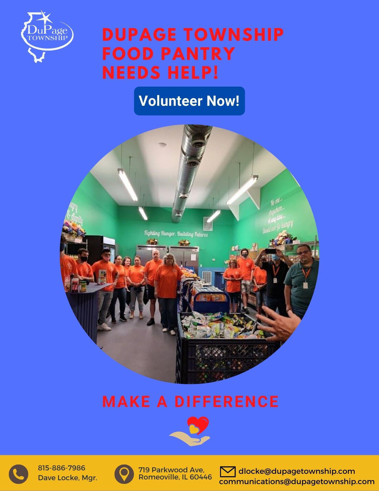 Volunteers Needed at The Township Food Pantry! (DuPage Township