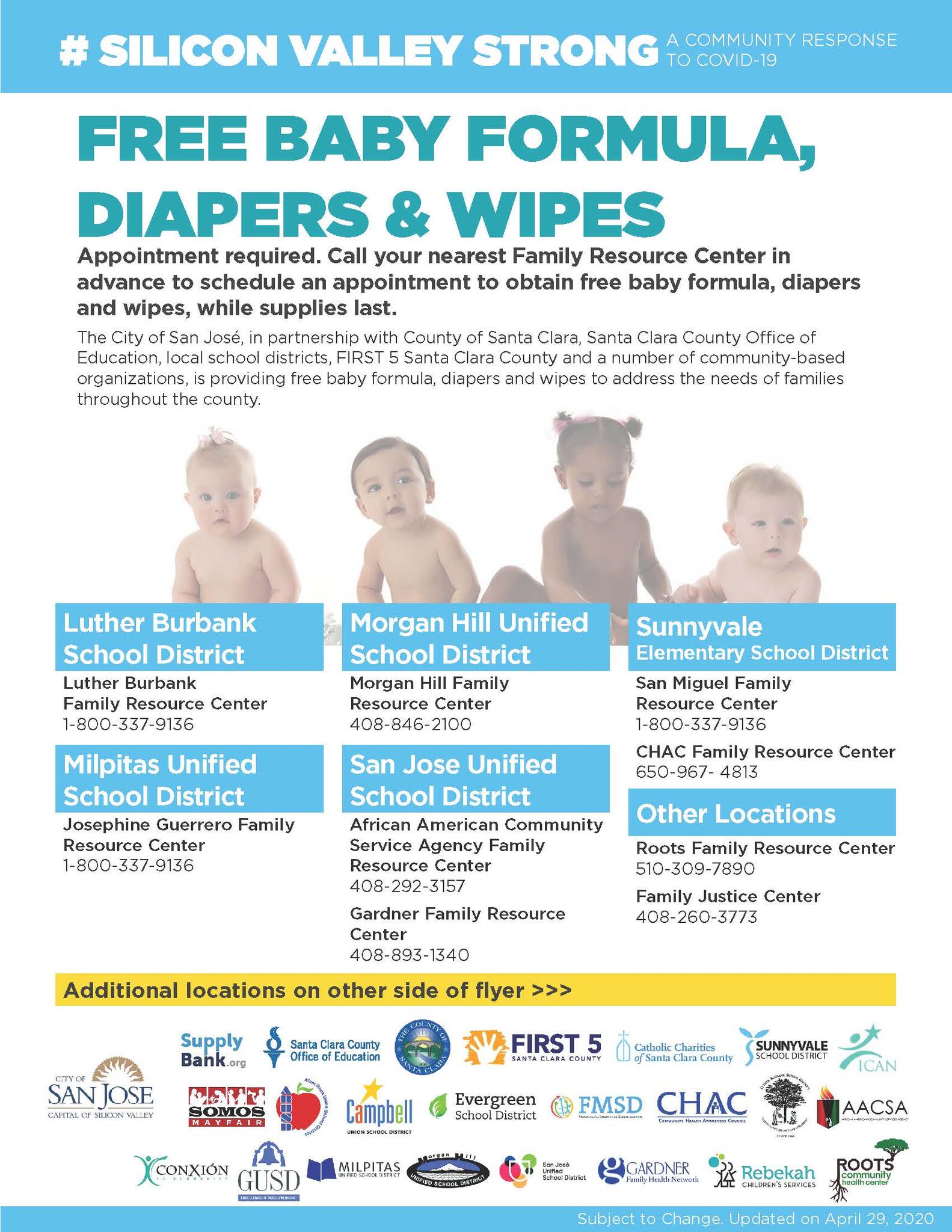 Family Resources Free Baby Formula, Diapers & Wipes (City of San José