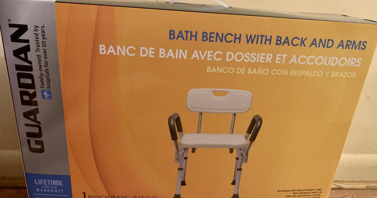 BRAND NEW BATH BENCH WITH BACK AND ARMS BY GUARDIAN for Free in Niles ...
