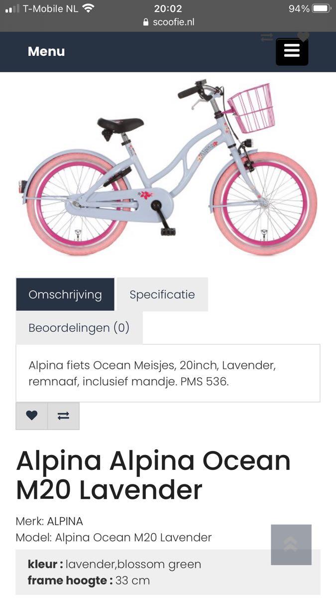Alpina Ocean Lila/roze 20 Inch €329 Nieuwprijs Voor 250 € In Rotterdam, ZH  | Vondsten — Nextdoor