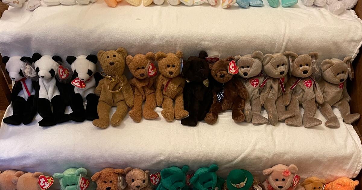 Lots of Vintage TY Beanie Baby Bears 4 ea Bear Beanies Babies Stuffed