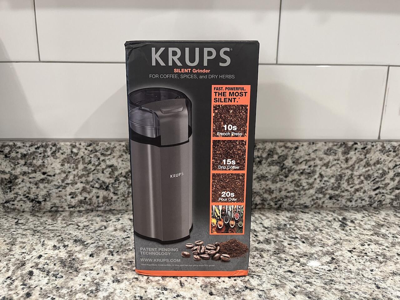 KRUPS Silent Vortex Electric Coffee and Spice Blade Grinder, Grey, GX332B50  