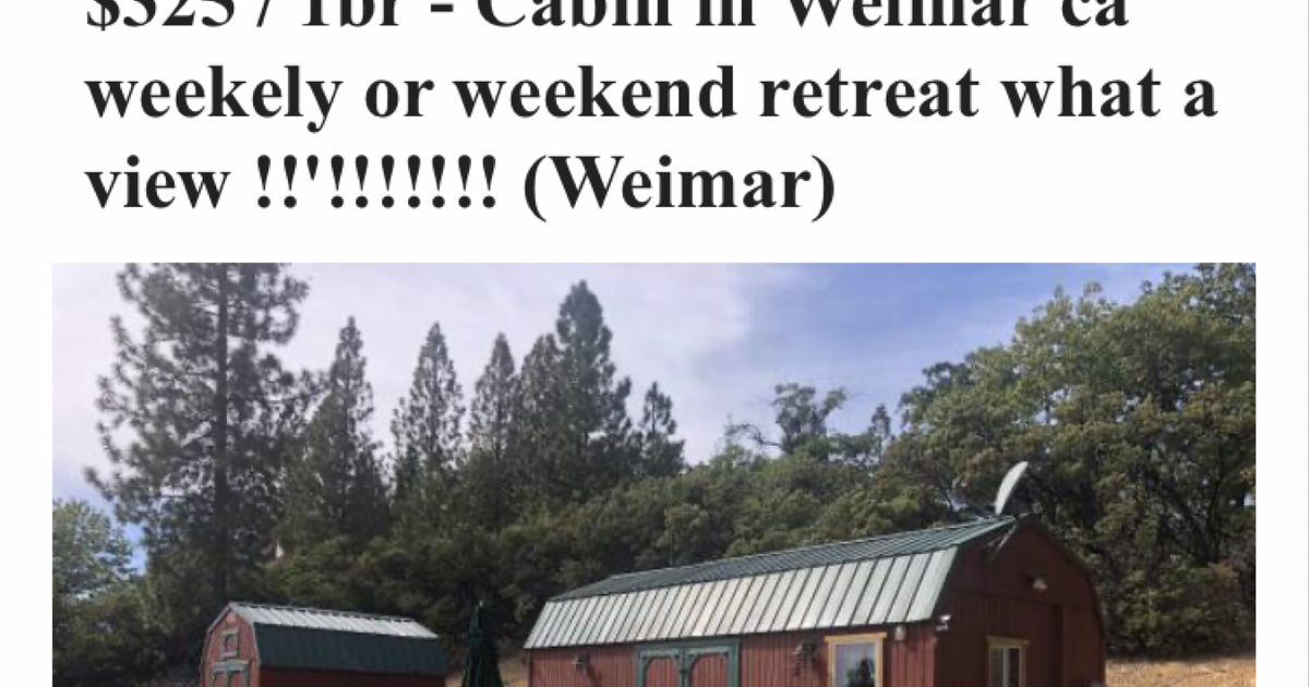 Cabin for Rent 285 weimar ca beautiful Sierra view ! for Free in Colfax