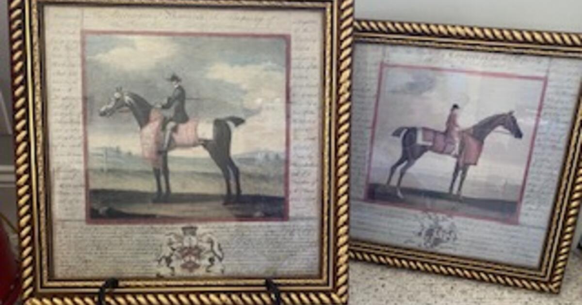 Pair of Vintage Bombay Company horse pictures for $70 in San Mateo, CA ...