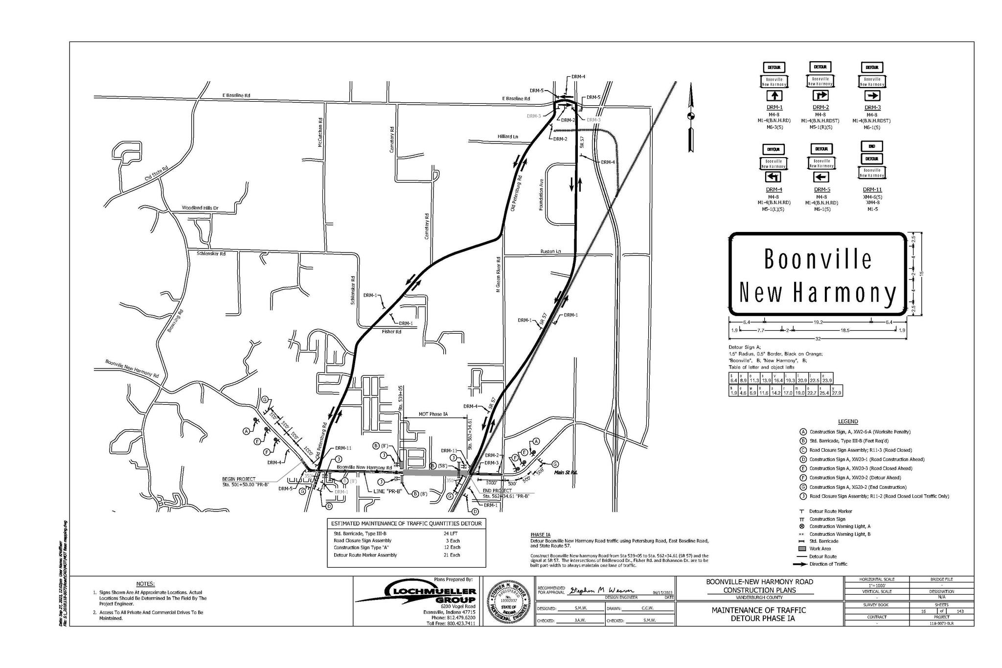 Boonville New Harmony Road will be closed to through traffic between