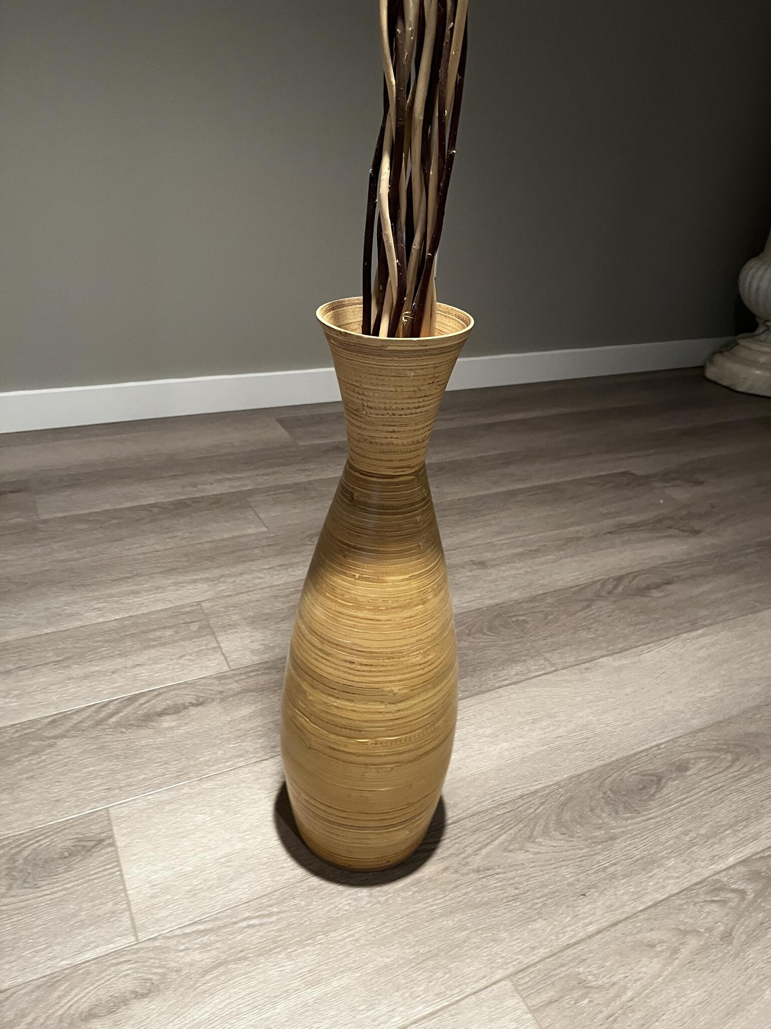 Tall Wooden Vase with Decorative Sticks for Free in Creve Coeur, MO