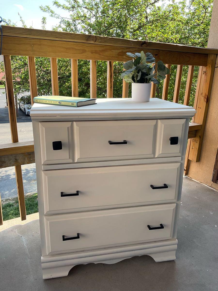 white dresser with black hardware Cassini - 6 Drawer Dresser