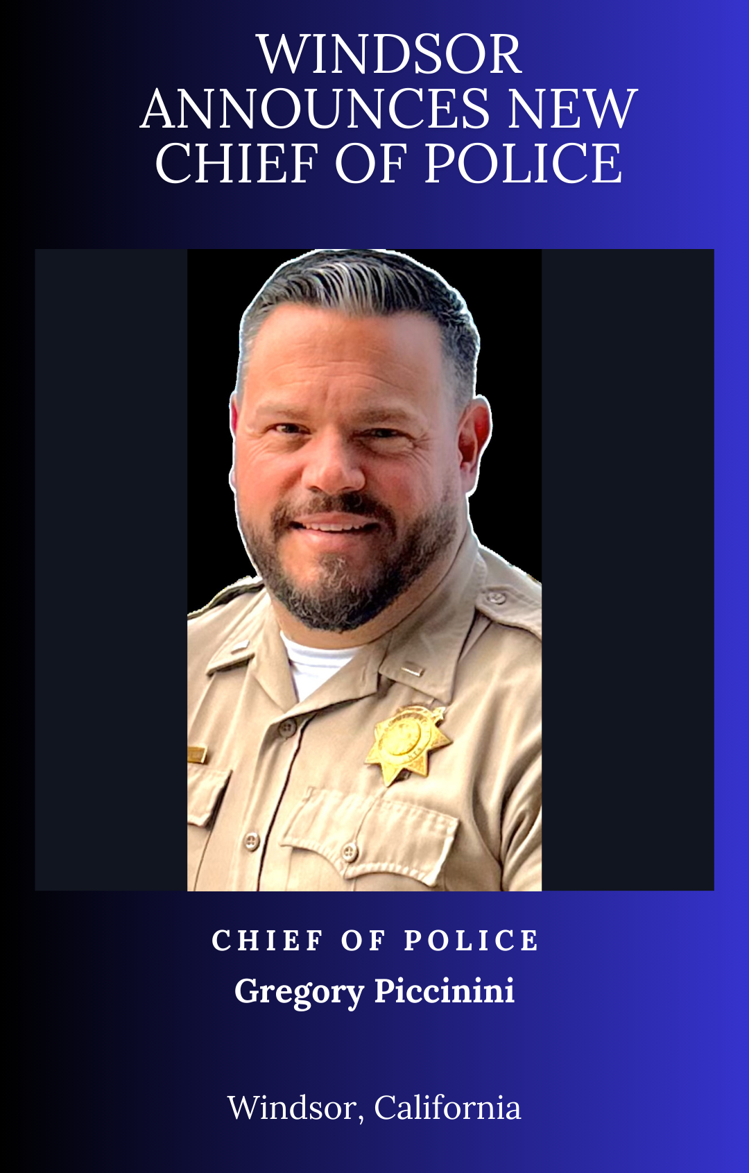 The Town is proud to announce the appointment of Lieutenant Gregory ...