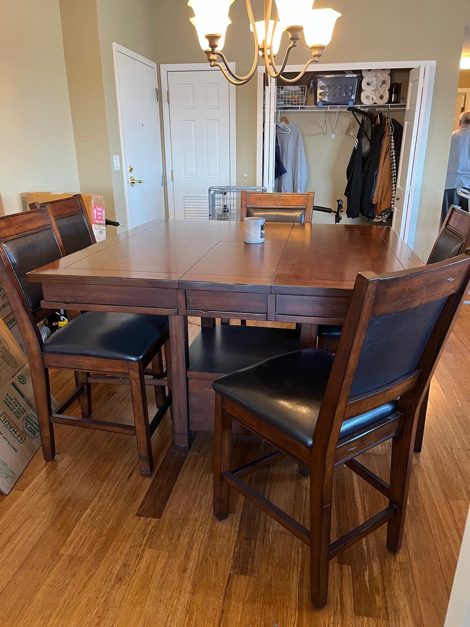 Tall Dining Room Table and 6 Chairs for 475 in St. Paul, MN For Sale
