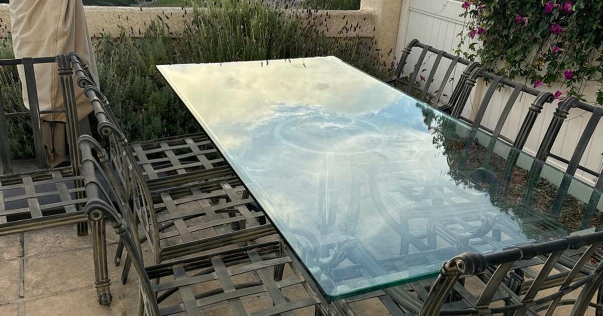 Outdoor Glass Top Dining Table with 8 Chairs for $500 in Laguna Niguel ...