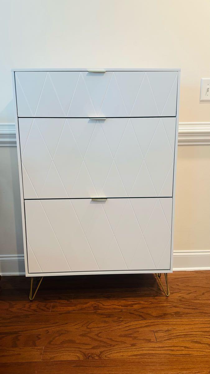 White Modern Shoe Cabinet