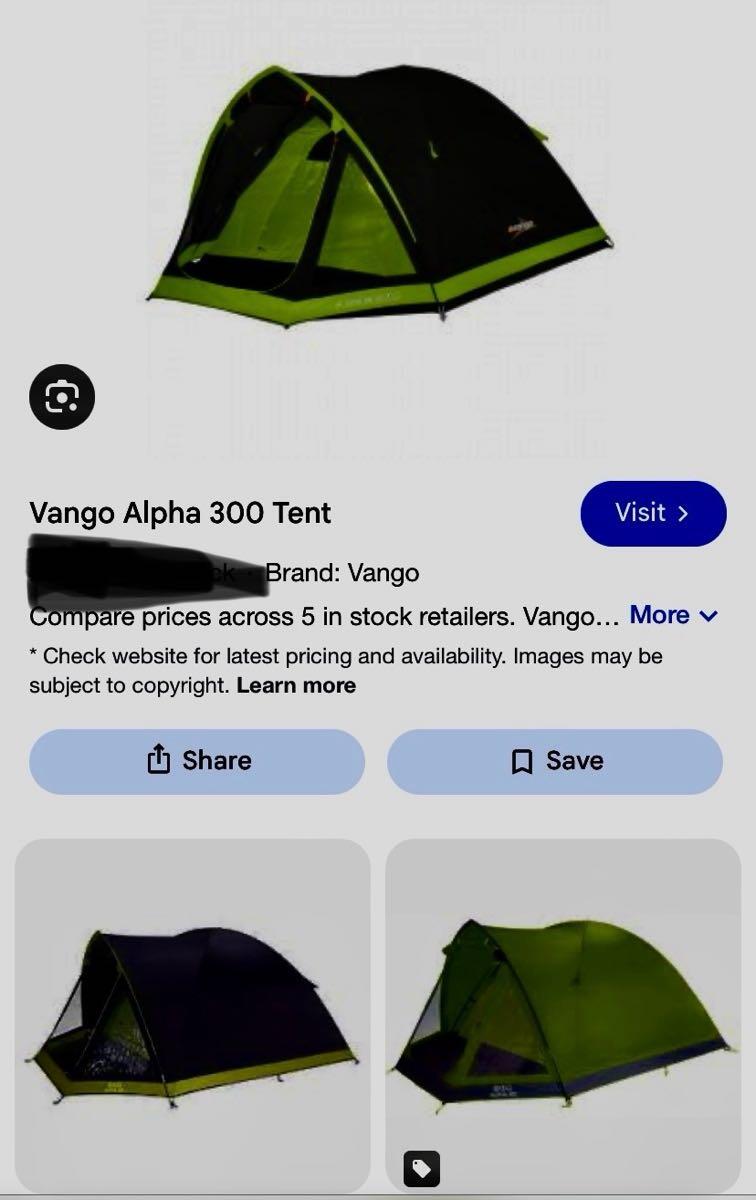 Vango Alpha River Vango Alpha 300 Festival Camping Tent Por £30 En