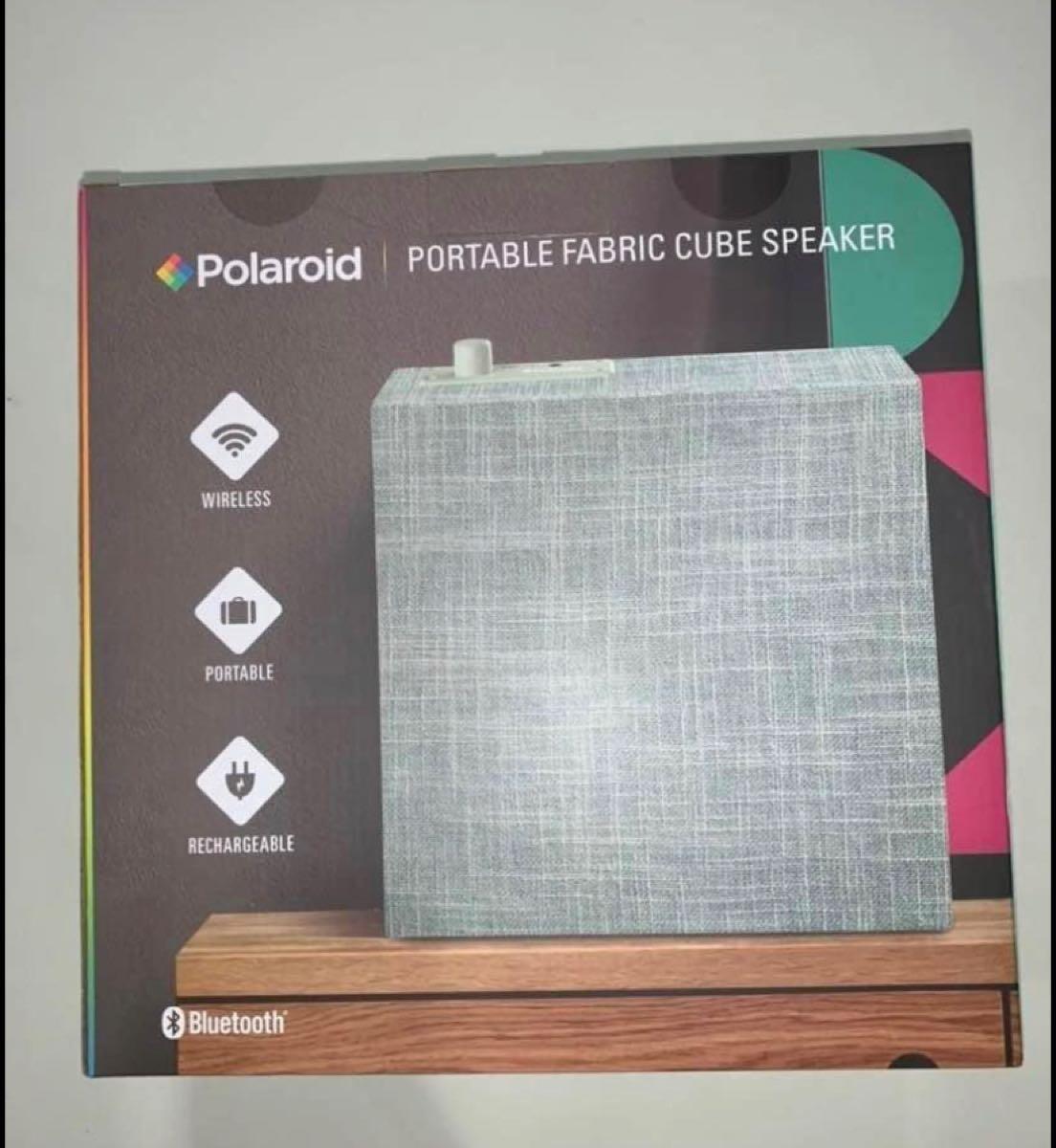 polaroid portable fabric cube speaker