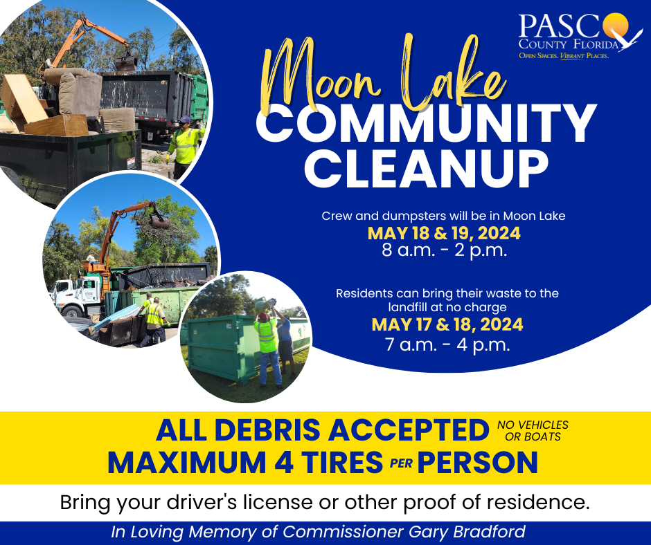 MOON LAKE COMMUNITY CLEANUP! (Pasco County Government) — Nextdoor