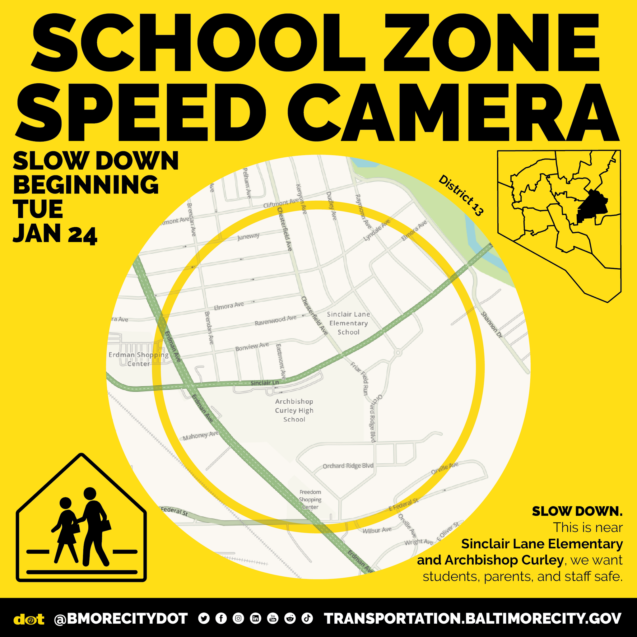 New School Zone Speed Camera at 35003900 blocks of Sinclair Lane