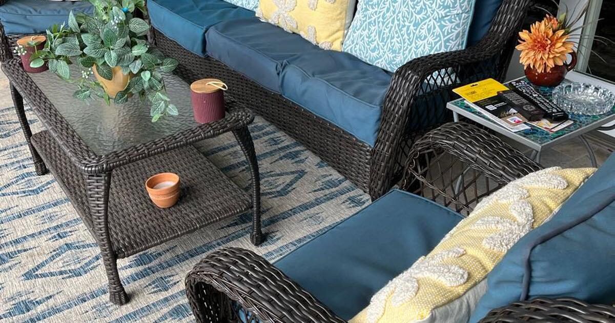 Patio furniture yellow cushions not included for 250 in Bluffton, SC