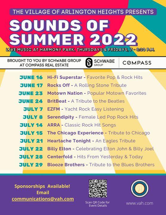 2022 Sounds of Summer Lineup Announced (Village of Arlington Heights