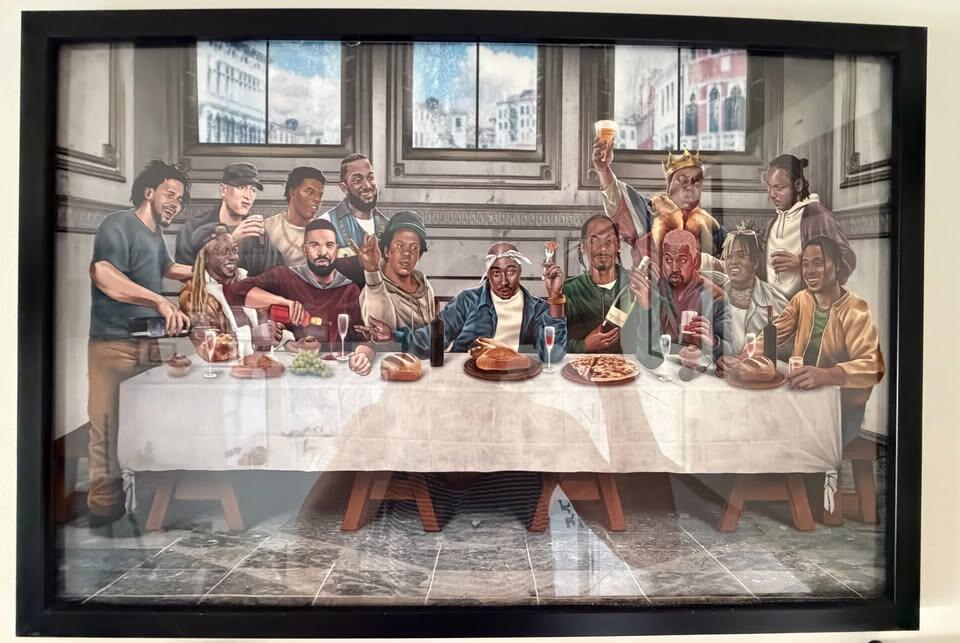 Last Supper Rappers With Names Rappers Last Supper – Hip-Hop Framed Art Print (24”x 16