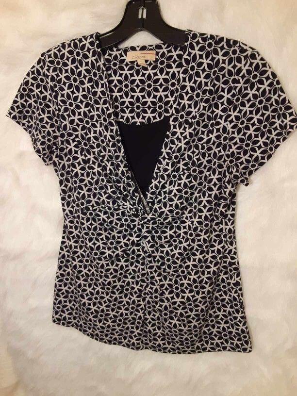 Women's Choices Black And White Dress Shirt Size Small