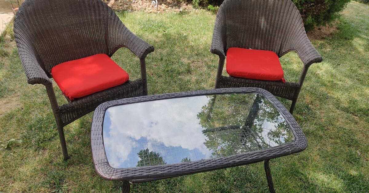 3 Piece Wicker Set w/ new cushions for 200 in Thornton, CO Finds