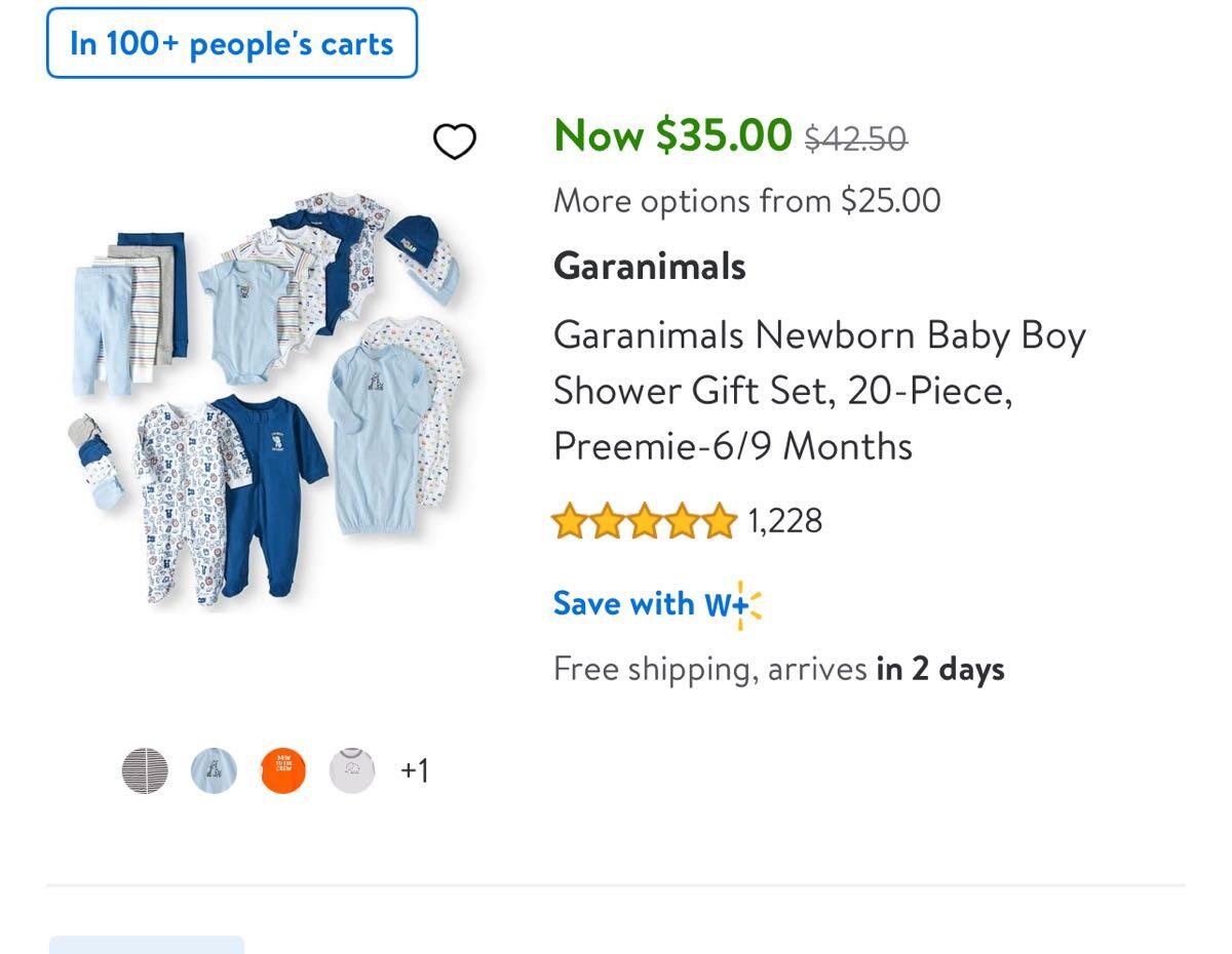 Garanimals Newborn Baby Boy Shower Gift Set, 20-Piece, Preemie-6/9 Months 