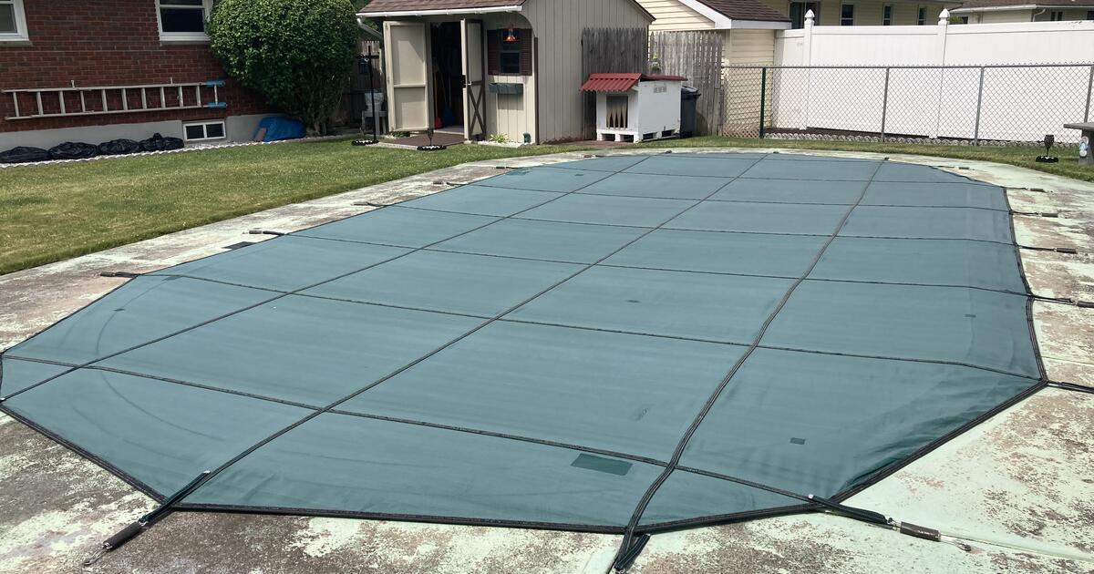 (Latham) green mesh inground pool cover. for $150 in Binghamton, NY ...