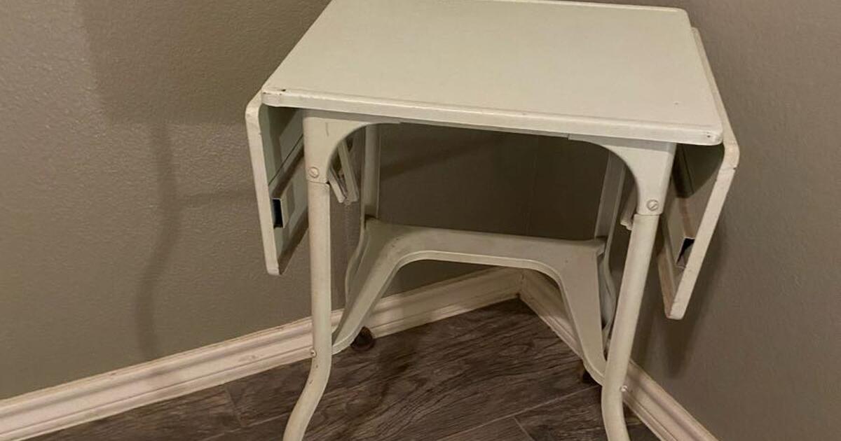 antique side table fold down sides for 25 in McKinney, TX For Sale